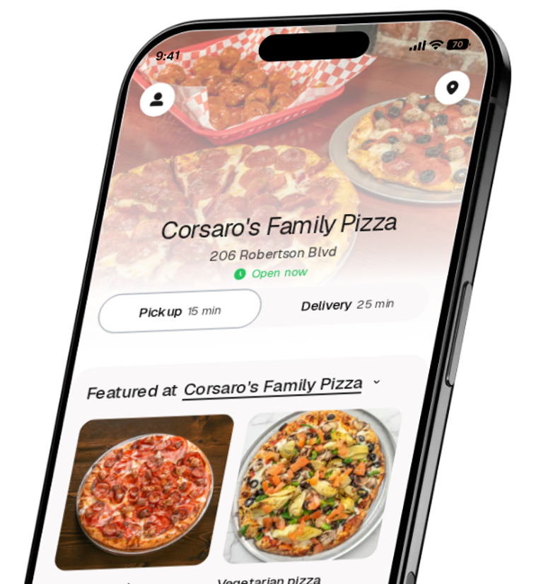 Corsaro's Family Pizza app preview
